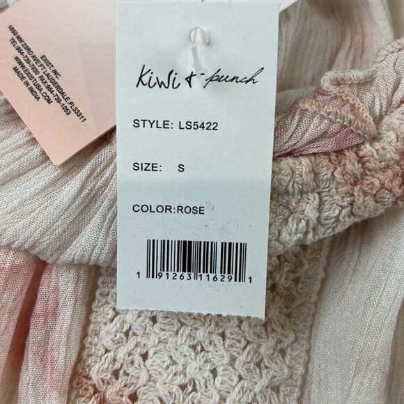 NWT Kiwi & Punch Pink Tie Dye Peasant Girl Short Sleeve Top - Picture 9 of 12